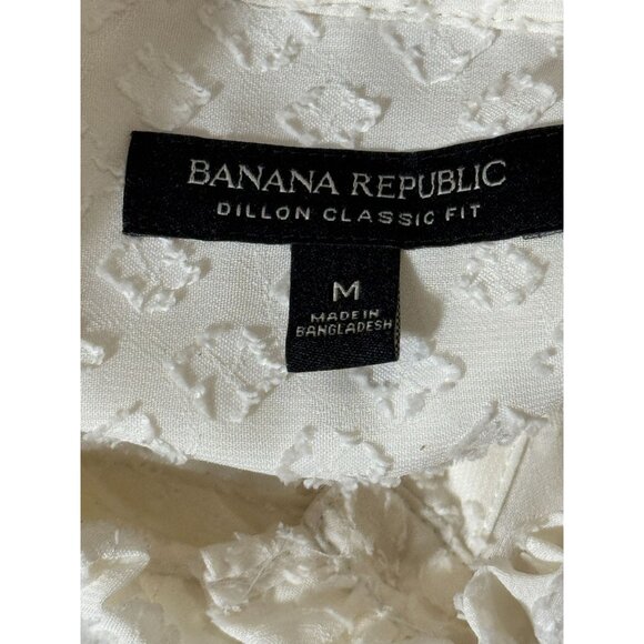 Banana Republic Womens Dillon Classic Fit Ruffle Collar Blouse M White Beach - Picture 7 of 12